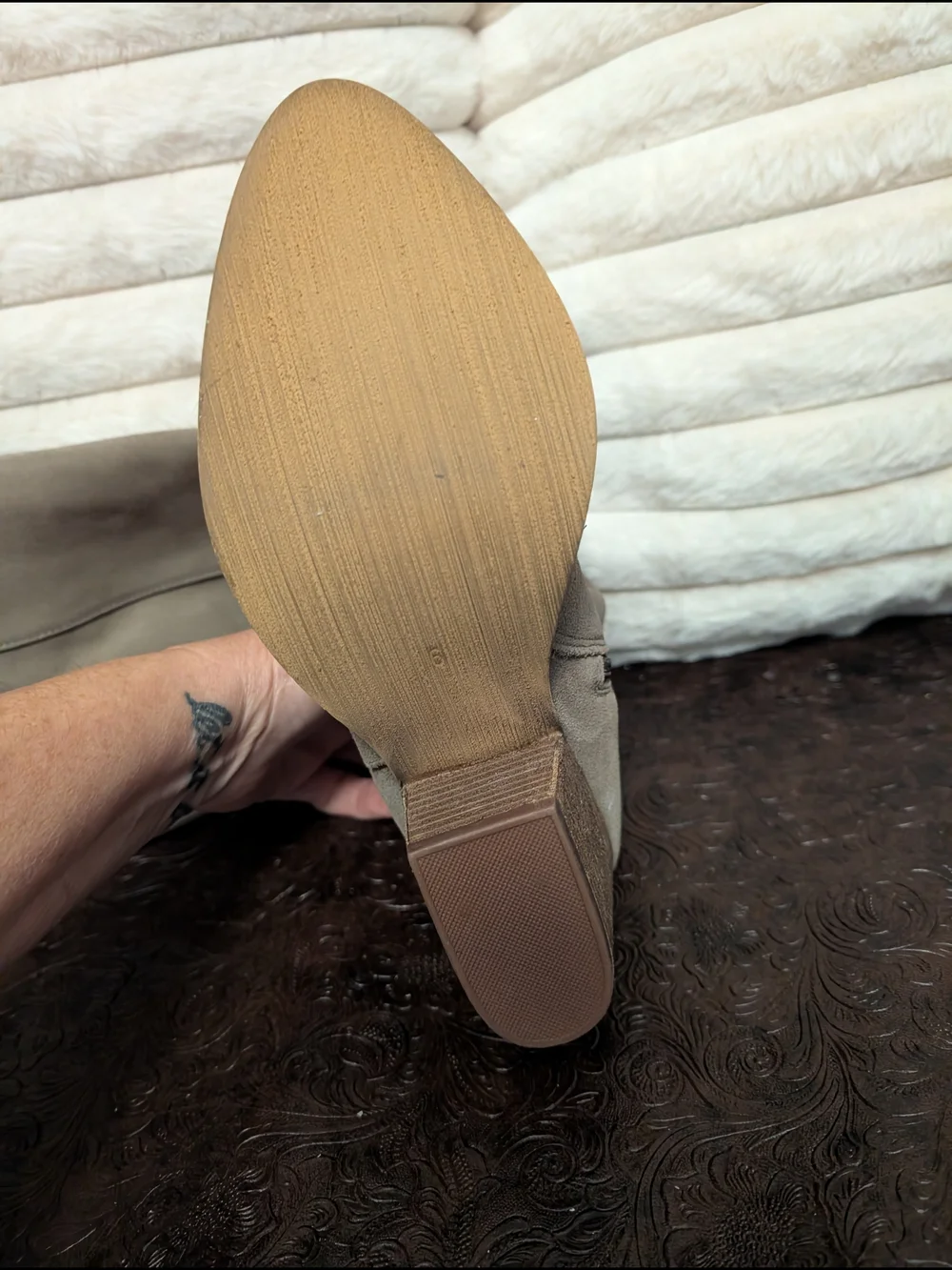 Not Rated Taupe Over-the-Knee Suede Block Heel Boots